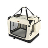 Sac transport pliable chien chat caisse cage portable 50x35x36cm beige - vounat.shop