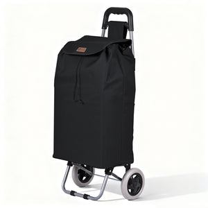 Chariot de courses 2 roues pliable 59L noir - vounat.shop