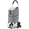 Chariot de courses pliable monte escalier aluminium gris - vounat.shop