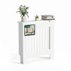 Cache radiateur en MDF avec lattes et etagere 78×19×82 cm Blanc - vounat.shop
