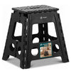 Tabouret pliant antiderapant 39x32x40 cm plastique noir - vounat.shop