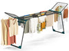 Etendoir a linge telescopique pliable extensible ailes hautes 284x55x122cm metal noir - vounat.shop