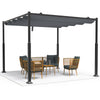 Pergola retractable 3x3m en metal et toile Polyester haute densite 180g/m2 gris - vounat.shop