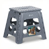 Tabouret pliant antiderapant 37x30x32.5 cm plastique gris - vounat.shop