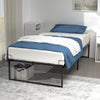 Cadre de lit metal avec fixation sommier et hauteur 36cm 90x190cm noir - vounat.shop