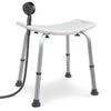 Siege de douche ergonomique a hauteur reglable en Aluminum HDPE blanc - vounat.shop