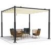 Pergola retractable 3x3m en metal et toile Polyester haute densite 180g/m2 beige - vounat.shop
