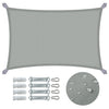 Voile d'ombrage Rectangulaire en Polyester Imperméable avec Kit de Montage 3x2m Gris - vounat.shop