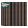 Lot de 6 panneaux acoustiques muraux Tasseaux en bois MDF avec feutre noir 120x60x2.1cm chêne foncé - vounat.shop