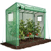 Serre de jardin Serre tomates avec porte et fenetres moustiquaire bache PE renforcee 135g/m2 200x77x170cm Vert - vounat.shop