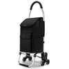 Chariot de courses pliable monte escalier aluminium noir - vounat.shop