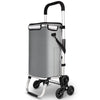 Chariot de courses pliable monte escalier aluminium avec sac isotherme gris - vounat.shop