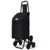 Chariot de courses pliable monte escalier style oxford noir - vounat.shop
