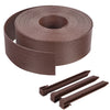 Bordure de jardin PE flexible 20M x 8 CM avec piquets marron - vounat.shop