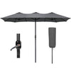 Parasol Jardin Double Aluminium 270 x 460 cm gris - vounat.shop