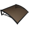 Auvent de porte marquise 100x80 cm transparent en Polycarbonate anti UV Marron - vounat.shop