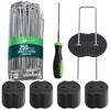 Lot de 250 piquets de fixation U 150x30mm avec 125 Rondelles de fixation plastique