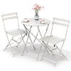 Ensemble bistro extérieur 1 table 2 chaises acier blanc - vounat.shop