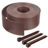 Bordure de jardin PE haute flexible 10M avec piquets marron - vounat.shop