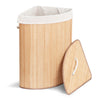 Panier a linge en bambou d’angle avec couvercle 58L - vounat.shop