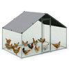 Enclos poulailler en metal galvanise et grillage avec bache PE 300x200x200cm - vounat.shop