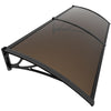 Auvent de porte marquise 200x80 cm transparent en Polycarbonate anti UV Marron - vounat.shop