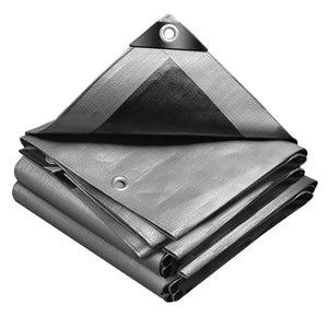 Bâche de Protection en Polyéthylène resistant et impermeable 240g/m² gris et noir 4x8m - vounat.shop