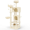 Arbre a chat Grande taille 5 niveaux avec griffoir grattoir 168cm beige - vounat.shop