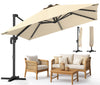Parasol deporte inclinable Premium carre avec housse protection 3x3m Roma beige - vounat.shop