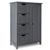 Meuble de salle de bain rangement 4 tiroirs 1 porte 82x55x30cm gris - vounat.shop