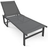 Bain de soleil transat aluminium en textilene 190x62x31cm gris - vounat.shop