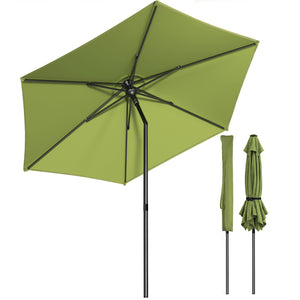 Parasol de jardin inclinable avec aeration et sac bandouliere 270cm vert olive - vounat.shop