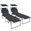 Transat pare soleil Lot de 2 pcs Noir - vounat.shop