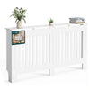 Cache radiateur en MDF avec lattes et etagere 152×19×82 cm Blanc - vounat.shop