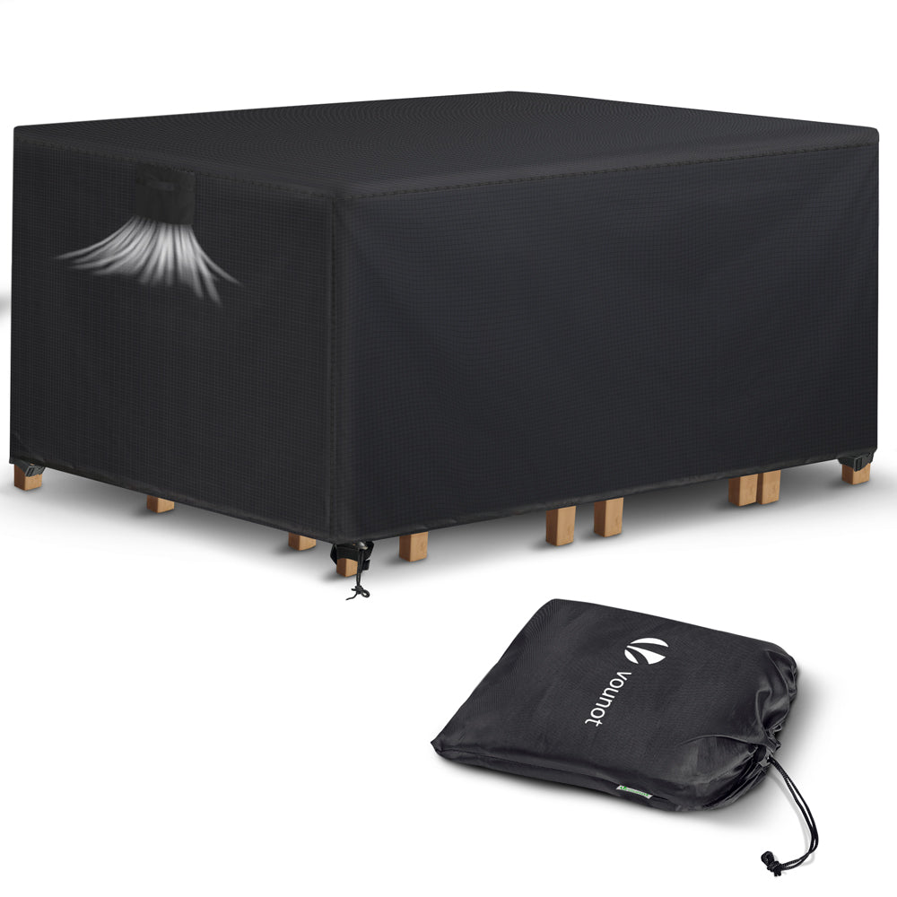 Housse salon de jardin bache de protection 420D 180x120x73cm noire - vounat.shop