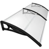 Auvent de porte marquise 200x80 cm transparent en Polycarbonate anti UV Noir - vounat.shop