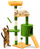 Arbre a chat 112cm multi niveaux Griffoir et niche Vert Orange - vounat.shop