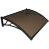 Auvent de porte marquise 120x80 cm transparent en Polycarbonate anti UV Marron - vounat.shop