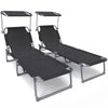 Transat pare soleil Textilene et range magazine Lot de 2 pcs Noir - vounat.shop