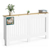 Cache radiateur en MDF avec lattes et etagere 152×19×82 cm Blanc Chêne - vounat.shop