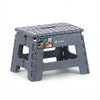 Tabouret pliant antiderapant 32x25x22 cm plastique gris - vounat.shop