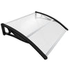 Auvent de porte marquise 100x80 cm transparent en Polycarbonate anti UV Noir - vounat.shop