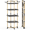 Sechoir a linge vertical tour etendoir pliable 4 niveaux 99x69x175.5 cm style bois noir - vounat.shop