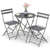 Ensemble bistro extérieur 1 table 2 chaises acier gris - vounat.shop