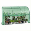 Serre de jardin hivernage murale adossee avec bache PE 300x100x180cm vert - vounat.shop