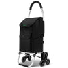 Chariot de courses pliable monte escalier aluminium noir - vounat.shop