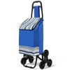 Chariot de courses pliable monte escalier bleu - vounat.shop