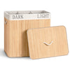 Panier a linge en bambou rectangulaire triple compartiments avec couvercle 150L - vounat.shop