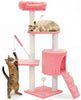 Arbre a chat 112cm multi niveaux Griffoir et niche Rose - vounat.shop