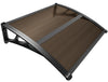 Auvent de porte marquise 100x80 cm transparent en Polycarbonate anti UV Marron - vounat.shop